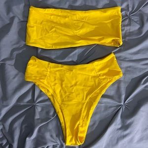 NEVER WORN yellow high waisted bikini set!